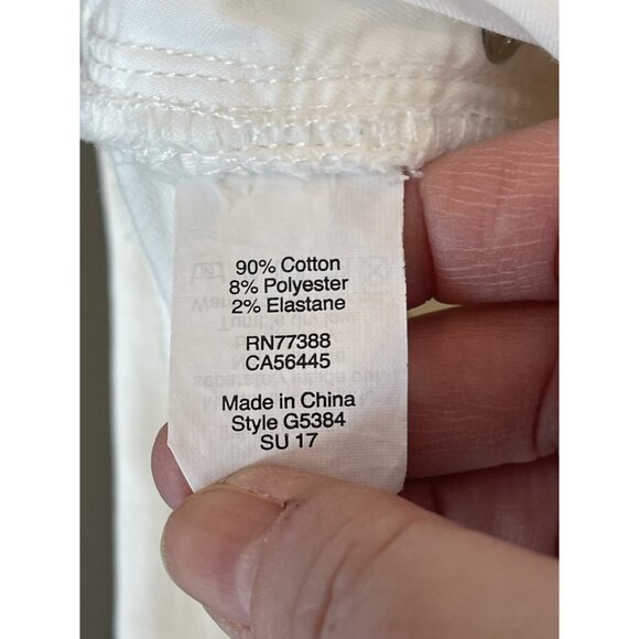 Madewell Jeans Size 32 9” High Rise Skinny Crop Pure White Destructed Edition - Picture 13 of 16